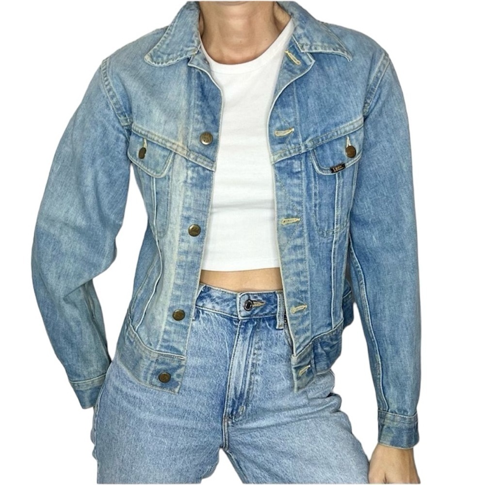 RARE Vintage Lee Distressed 60s Denim Trucker Jacket XS